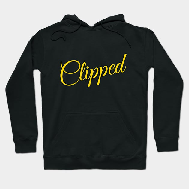 Urban Word 'Clipped' in Yellow Lettering Hoodie by Alibobs